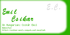 emil csikar business card